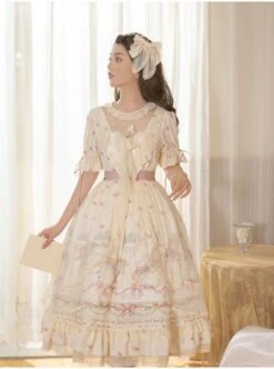 Star Moon Series OP Chiffon Elegant Classic Lolita Short Sleeve Long Dress 11 Star Moon Series OP Chiffon Elegant Classic Lolita Short Sleeve Long Dress -NAUS Lolita Shop 4 500x672 484