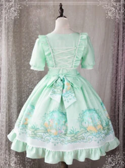 Magic Tea Party Wind's Child Series Bowknot Lolita Short Sleeve Dress -NAUS Lolita Shop 4 500x672 490