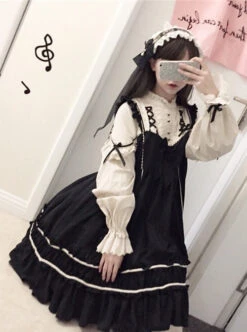 Wine Red Elegant Bowknot Classic Lolita Sling Dress -NAUS Lolita Shop 4 500x672 491