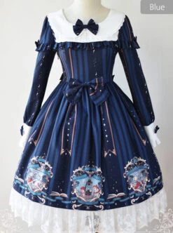 Magic Tea Party Bedtime Book Series OP Classic Lolita Long Sleeve Dress -NAUS Lolita Shop 4 500x672 507