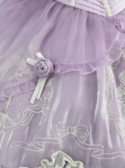 Ballet Elegant High Waist Irregular Hem Fit Flower Decorative Bownot Lace Embroidery Sweet Lolita Purple Sleeveless Dress Full Set -NAUS Lolita Shop 4 500x672 57