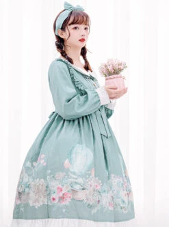 Rabbit Basket Series OP Doll Collar Classic Lolita Long Sleeve Dress -NAUS Lolita Shop 4 500x672 573