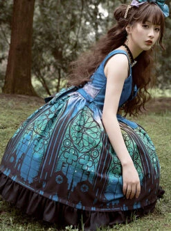Magic Tea Party City Of Aurora Series JSK Blue Classic Lolita Sleeveless Dress -NAUS Lolita Shop 4 500x672 599