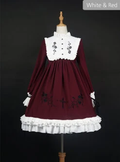 Oath Roses Series OP Gothic Lolita Long Sleeve Dress -NAUS Lolita Shop 4 500x672 646