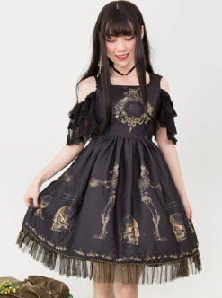 Retro Gothic Human-bone Lolita Sleeveless Dress -NAUS Lolita Shop 4 500x672 710