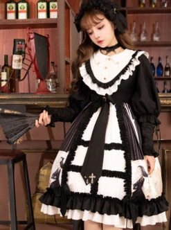 Dark Gold Hymn Series OP Gothic Lolita Long Sleeve Dress -NAUS Lolita Shop 4 500x672 761
