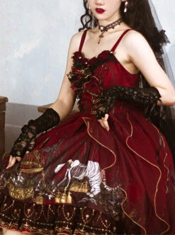 Decaying Forest Series JSK Retro Gothic Lolita Sling Dress