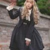 College Style Lapel Blazer Generous Collar Ruffle Hem Sleeveless Dress School Lolita Dress Coat Set