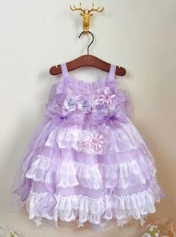 Purple Lace Large Trailing Exquisite Embroidery Three-Dimensional Flower Decoration Classic Lolita Kids Sleeveless Dress -NAUS Lolita Shop 5 500x672 1049