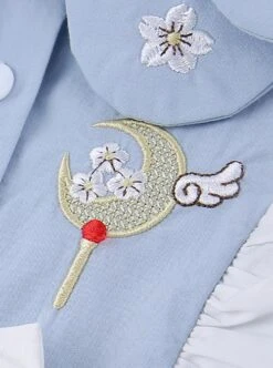 Blue Lovely Petal Collar Embroidered Pleated Ruffle Lace Lantern Sleeve Bow Classic Lolita Kids Long Sleeve Dress -NAUS Lolita Shop 5 500x672 1088