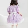 Purple Cartoon Anime Print Ruffle Lace Apron Sweet Lolita Kids Short Sleeve Dress