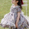 Cute Small Floral Printing Ruffle Kids Sweet Lolita Short Sleeve Dress