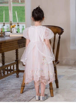 Delicate Lace Flower Embroidery Princess Temperament Mesh Children Lolita Kids Puff Sleeves Dress -NAUS Lolita Shop 5 500x672 1206