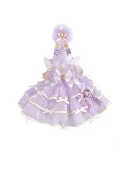 Ice Snow Galaxy Palace Princess Baby Cute Puffy Birthday Party Bowknot Lace Sweet Lolita Dress JSK -NAUS Lolita Shop 5 500x672 1209