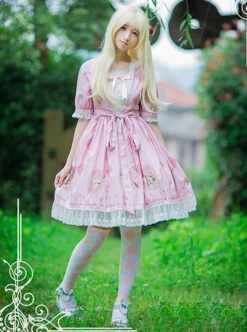 Blue Light Sweet Series Lovely Print Dress 14 Blue Light Sweet Series Lovely Print Dress -NAUS Lolita Shop 5 500x672 1242