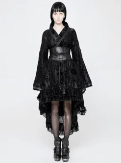 Black Flocking Printing Gothic Lolita Kimono Dress -NAUS Lolita Shop 5 500x672 1253