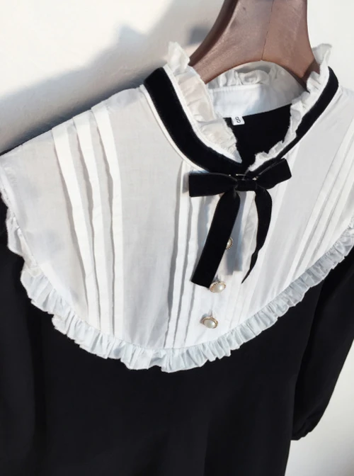 Black Cotton Classic Lolita Long Sleeve Dress 2 Black Cotton Classic Lolita Long Sleeve Dress - Image 2