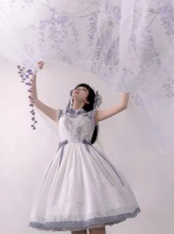 Chinese Style Stand Collar Purple Wisteria Embroidered Printing Bowknot Decoration Classic Lolita Sleeveless Dress -NAUS Lolita Shop 5 500x672 173