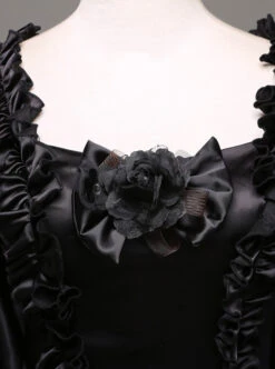 Black Retro Victorian Stereoscopic Flower Decoration Gothic Lolita Prom Dress -NAUS Lolita Shop 5 500x672 240