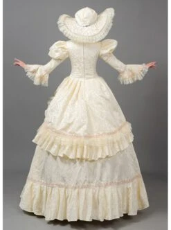 Champagne Long European Court Lace Long Sleeve Trumpet Sleeves Classical Drama Costumes Prom Lolita Dress -NAUS Lolita Shop 5 500x672 259