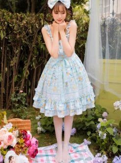 Magic Tea Party Kitty And Orange Sauce Series Classic Lolita Sling Dress Version 2 -NAUS Lolita Shop 5 500x672 266