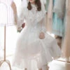 Palace Style Retro Fake Two Pieces Lace Embroidery Classic Lolita Dress