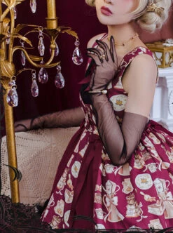 Magic Tea Party Roasted Coffee Series JSK Classic Lolita Sling Dress -NAUS Lolita Shop 5 500x672 284