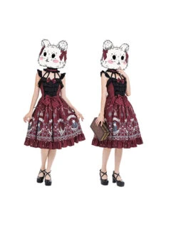 Magic Tea Party Rose Knight Series Classic Lolita Sling Dress -NAUS Lolita Shop 5 500x672 318