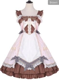 Lace Bowknot Ruffles Sling Dress Classic Lolita JSK -NAUS Lolita Shop 5 500x672 322