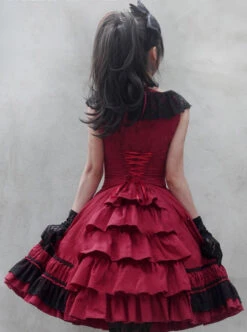 Sleeveless Bowknot Lace Classic Lolita Dress -NAUS Lolita Shop 5 500x672 331