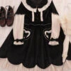 Autumn And Winter Black Or Red Elegant OP Classic Lolita Long Sleeve Dress