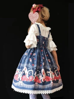 Crucifix Rose Popsicle Printing Classic Lolita Sling Dress
