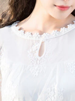 White Embroidery Lace Classic Lolita Long Sleeve Dress -NAUS Lolita Shop 5 500x672 370