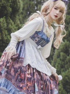 Alice Dark Forest Series JSK High Waist Classic Lolita Sling Long Dress -NAUS Lolita Shop 5 500x672 38