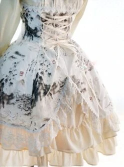 Chinese Style Peony Printing Long Sleeve Qi Lolita Dress -NAUS Lolita Shop 5 500x672 397