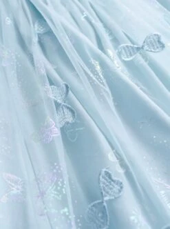 Daughter Of The Sea Series Light Blue Sling One-Shoulder Dreamy Fine Glitter Butterfly Embroidery Classic Lolita Sleeveless Dress -NAUS Lolita Shop 5 500x672 402