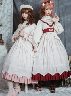 North Mirror Flower Series OP Classic Lolita Nordic Court Style Autumn Winter Long Sleeve Dress -NAUS Lolita Shop 5 500x672 409