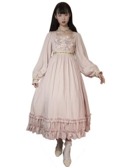 Emma Series Retro Elegant Classic Lolita Long Sleeve Long Dress -NAUS Lolita Shop 5 500x672 416