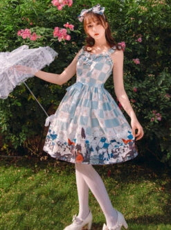 Magic Tea Party War Of Thrones Series Printing Classic Lolita Sling Dress Version 2 -NAUS Lolita Shop 5 500x672 429