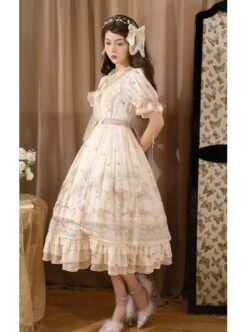 Star Moon Series OP Chiffon Elegant Classic Lolita Short Sleeve Long Dress 16 Star Moon Series OP Chiffon Elegant Classic Lolita Short Sleeve Long Dress -NAUS Lolita Shop 5 500x672 430