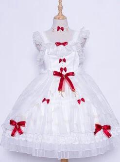 Elegant Pure White Lace Short Style Classic Lolita Sling Wedding Dress -NAUS Lolita Shop 5 500x672 438