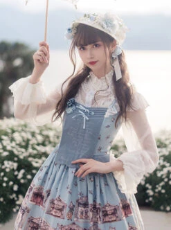 Box Theater Series JSK Printing Embroidery Normal Waist Classic Lolita Sling Dress -NAUS Lolita Shop 5 500x672 460