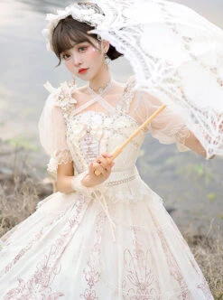 Day And Night Carols Series JSK Gorgeous Elegant Lace Classic Lolita Sleeveless Dress -NAUS Lolita Shop 5 500x672 504