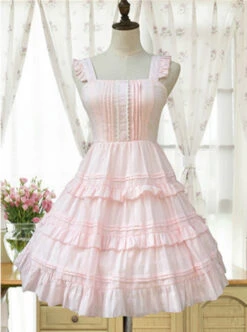 Lace High Waist Classic Lolita Sleeveless Dress -NAUS Lolita Shop 5 500x672 524