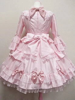 Long Sleeve Bow Lace Ruffles Classic Lolita Dress -NAUS Lolita Shop 5 500x672 531