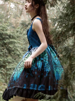 Magic Tea Party City Of Aurora Series JSK Blue Classic Lolita Sleeveless Dress -NAUS Lolita Shop 5 500x672 532