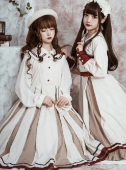 The Distant Letter Series Elegant Pure Color Classic Lolita Autumn Winter Sleeveless Dress And Shirt Set -NAUS Lolita Shop 5 500x672 543