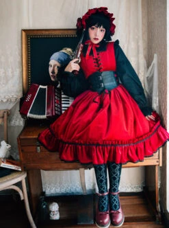 Retro Fairy Tale Style Gothic Lolita Sleeveless Dress -NAUS Lolita Shop 5 500x672 553