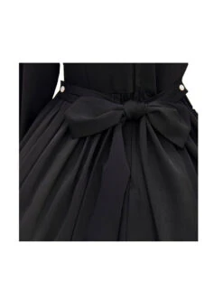 Master Reaper And Black Maid Series OP V-Neck Double Pleated Lace Flower Buttons Gold Rose Embroidery Simple Black Gothic Lolita Long Sleeve Dress -NAUS Lolita Shop 5 500x672 566