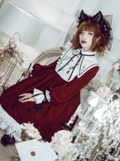 Oath Roses Series OP Gothic Lolita Long Sleeve Dress -NAUS Lolita Shop 5 500x672 575